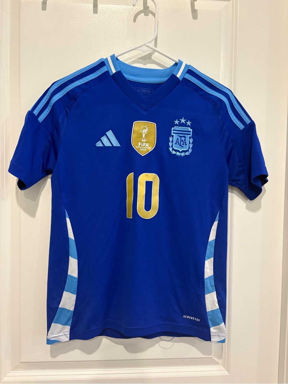 Adidas Lionel Messi Soccer Jersey Kids Size 13–14Y Blue
